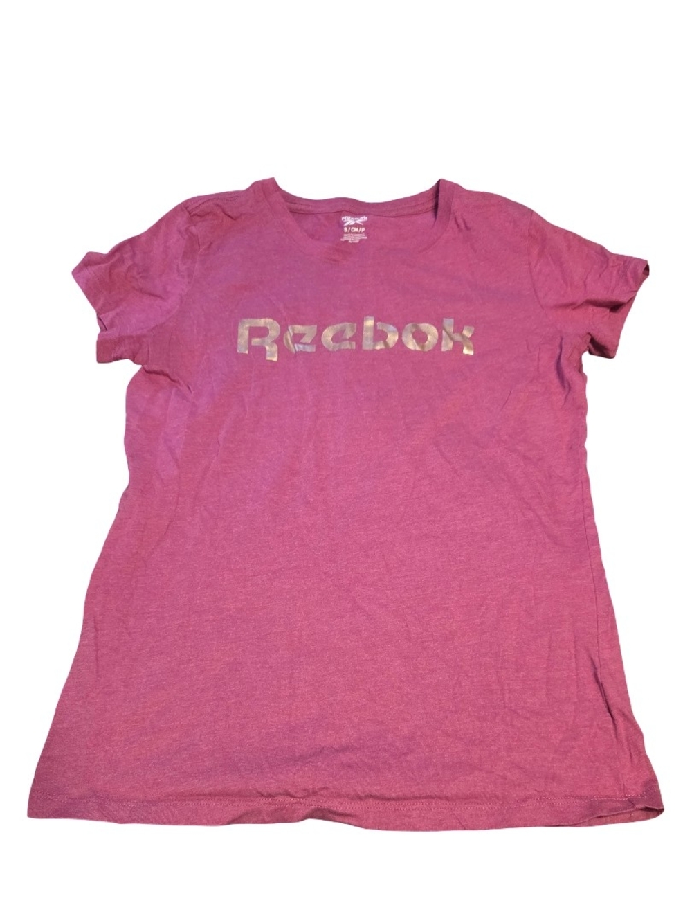 Reebok Wine Crewneck Tee with Logo